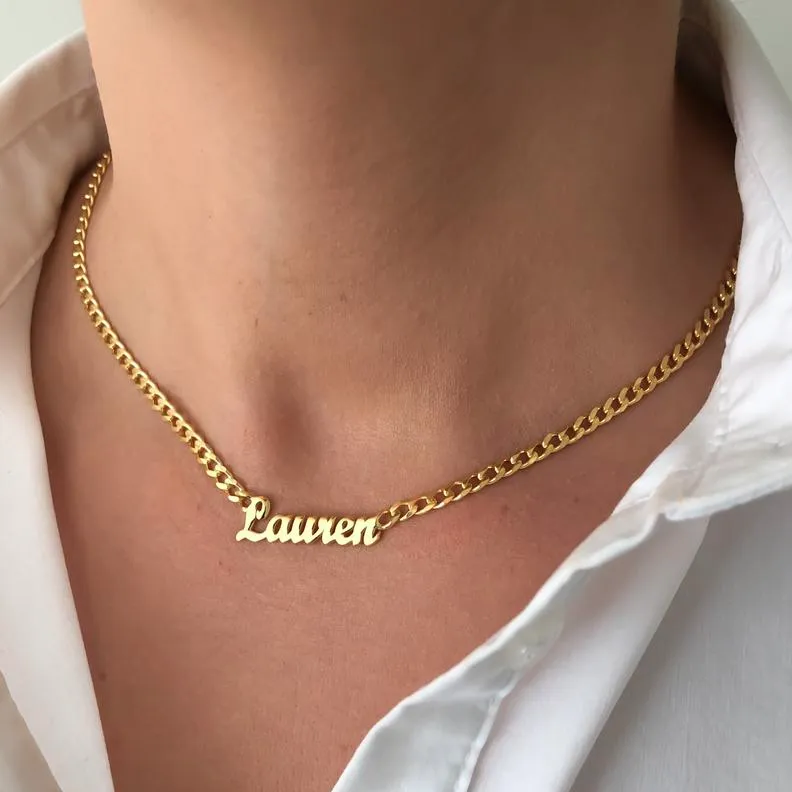 18k Gold Plated Personalized Name Necklace