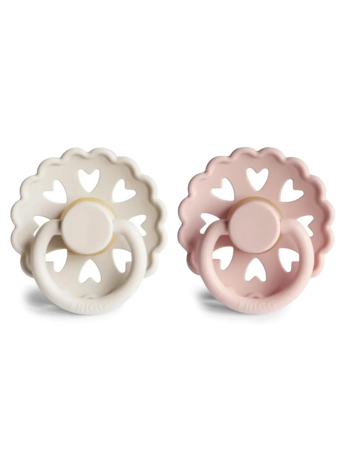 Andersen Fairytale Natural Rubber Pacifier 2-Pack, Cream/Blush