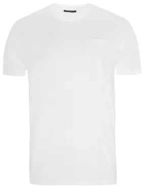 ArkhamL Crew Neck T-Shirt with Chest Pocket in White