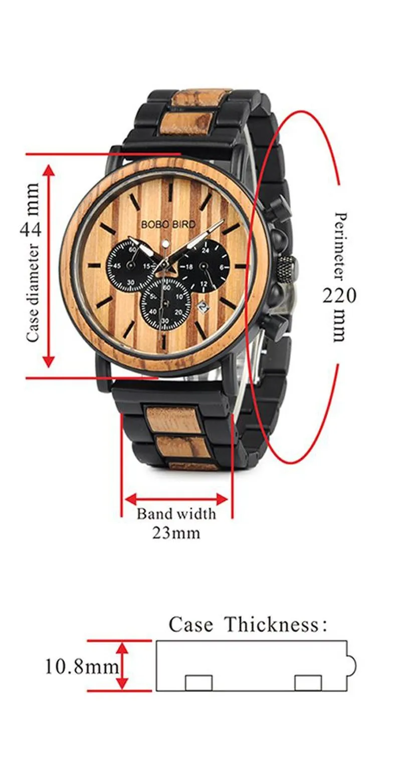 BBWood™ Men's Genuine Wooden Luxury Military Quartz Wrist Wood Watch