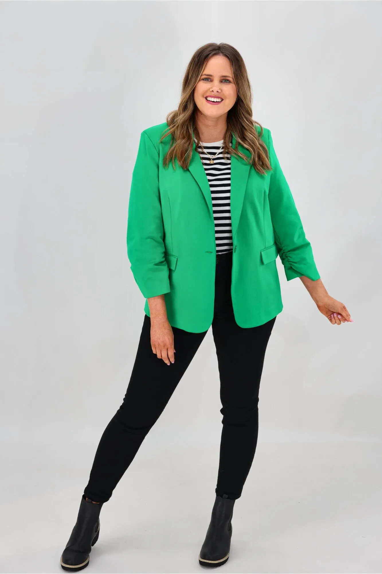 Betty Basics Merci Ponte Blazer Parrot Green