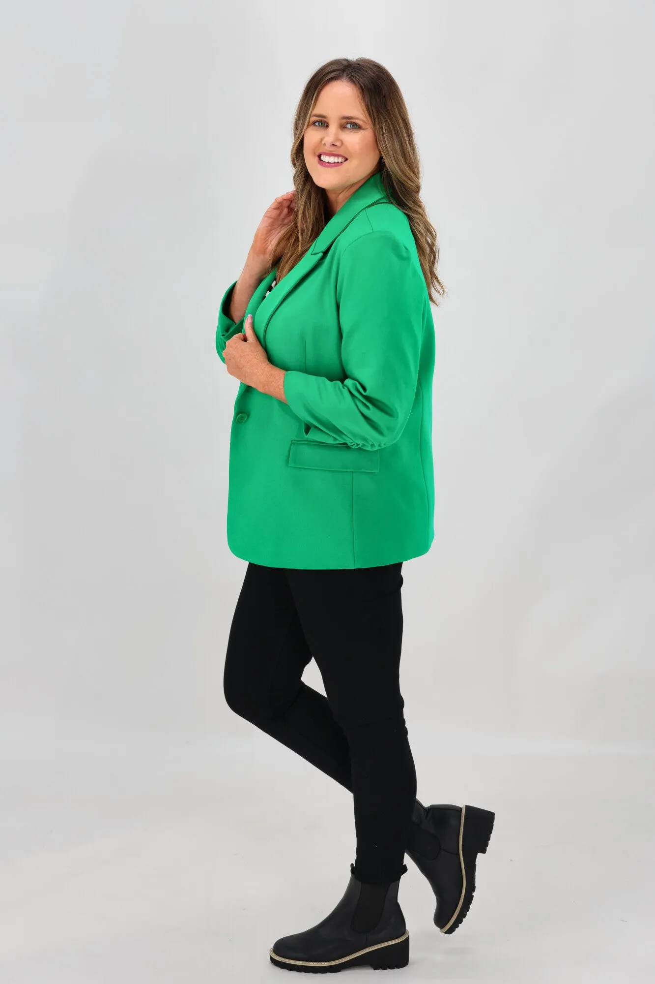 Betty Basics Merci Ponte Blazer Parrot Green