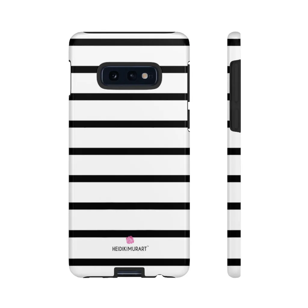 Black Striped Designer Tough Cases, Modern Minimalist iPhone Samsung Case-Made in USA