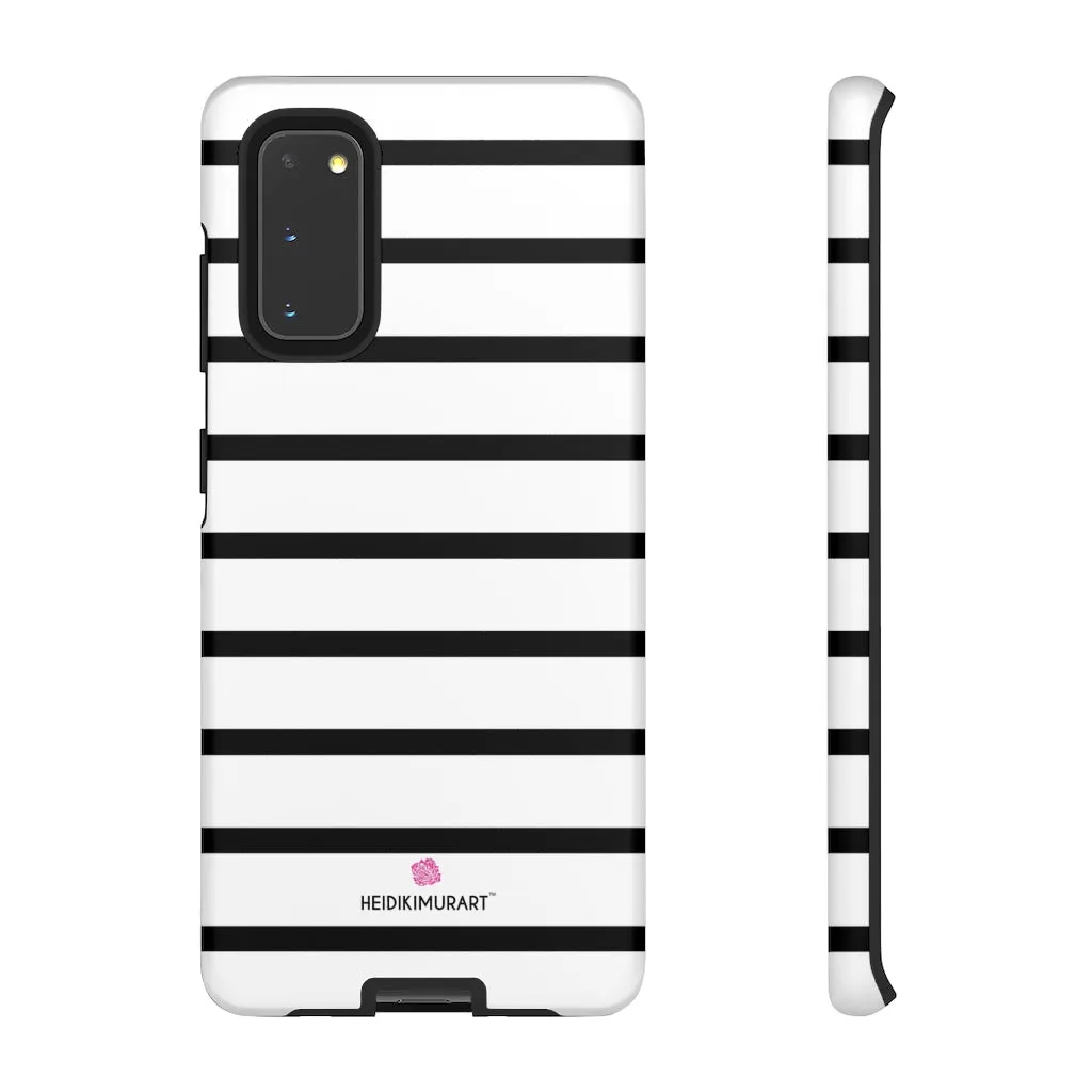 Black Striped Designer Tough Cases, Modern Minimalist iPhone Samsung Case-Made in USA