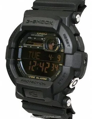 Casio G-Shock Mens Flash Alert with Vibrating Alarm - Black Dial and Resin Band