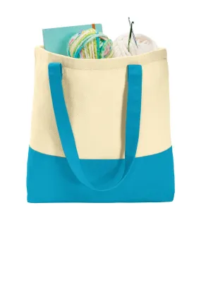 Colorblock Cotton Canvas Tote Bag