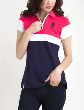 COLORBLOCK ZIP POLO SHIRT