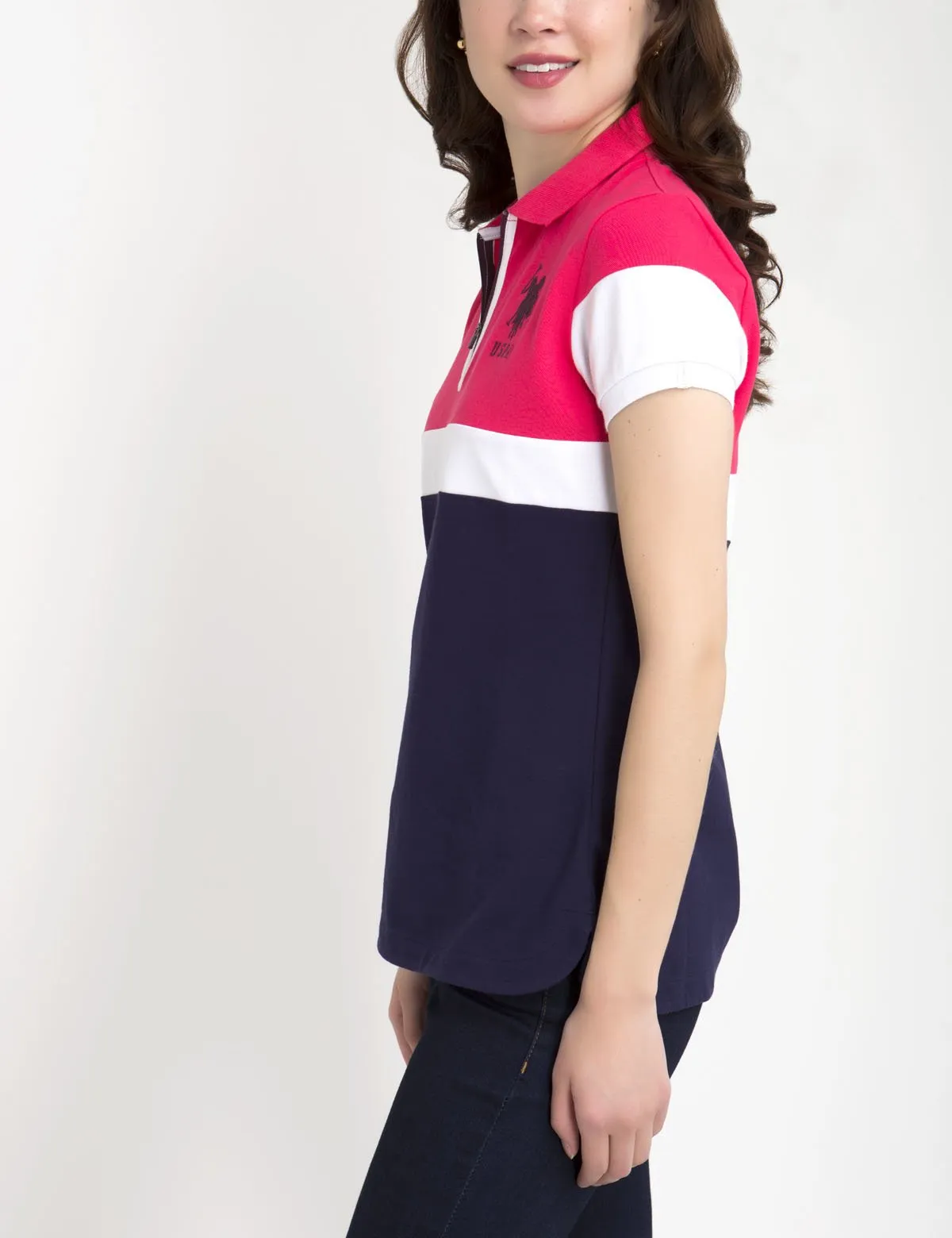 COLORBLOCK ZIP POLO SHIRT