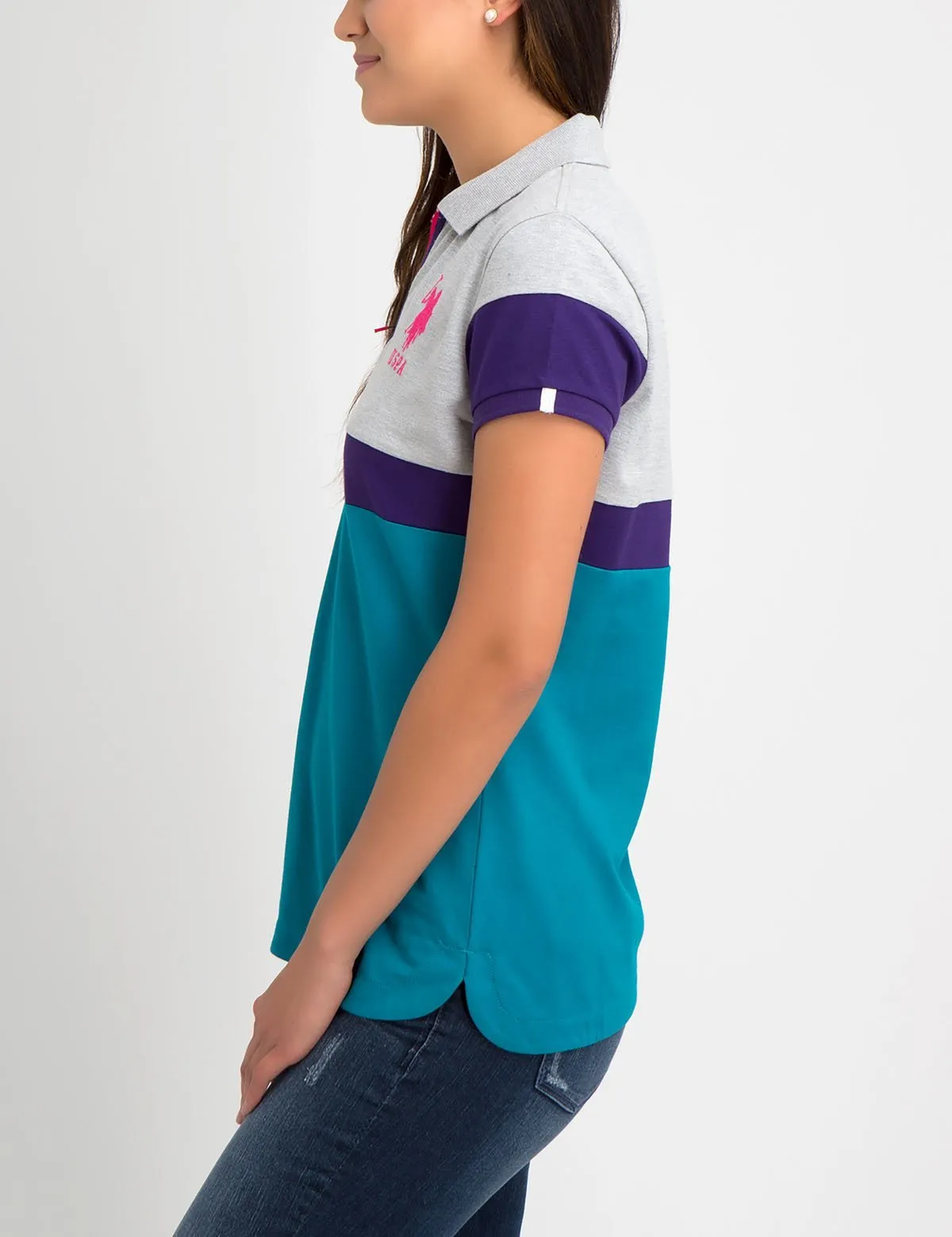 COLORBLOCK ZIP POLO SHIRT