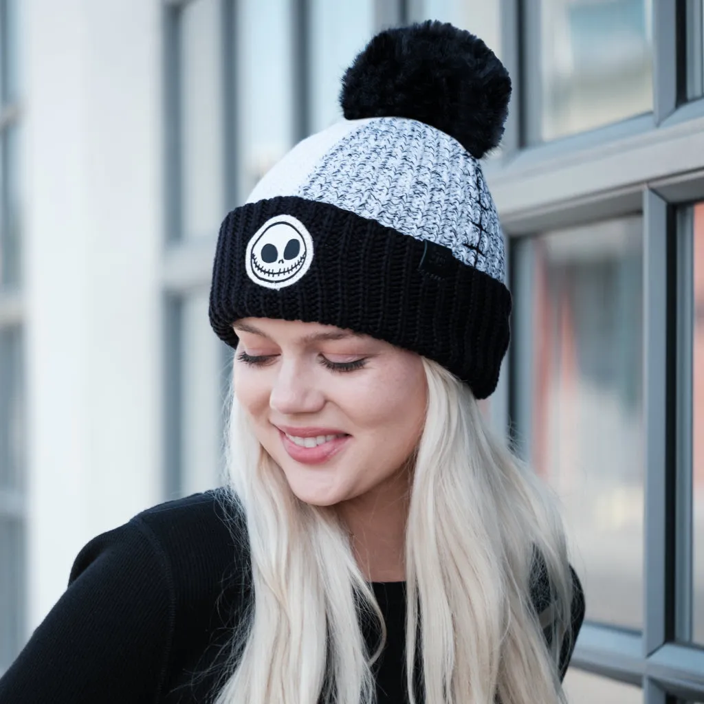 Disney's Jack Skellington Colorblock Pom Beanie