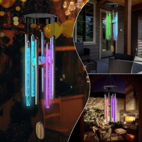 GoodVybe™ Solar Color-Changing Wind Chimes: LED, Pleasant Tone, Garden Decor