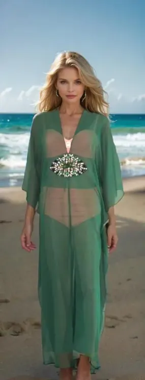 Hook Kaftan/Coverup-Emerald