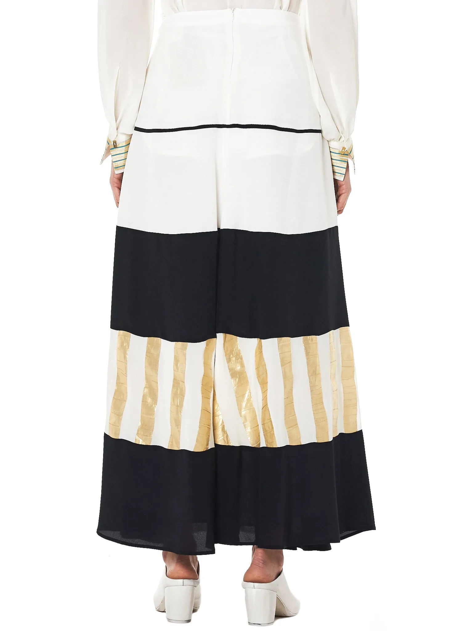 'Ionia' Paneled Maxi Skirt (CLSK090-IONIA-IVORY)