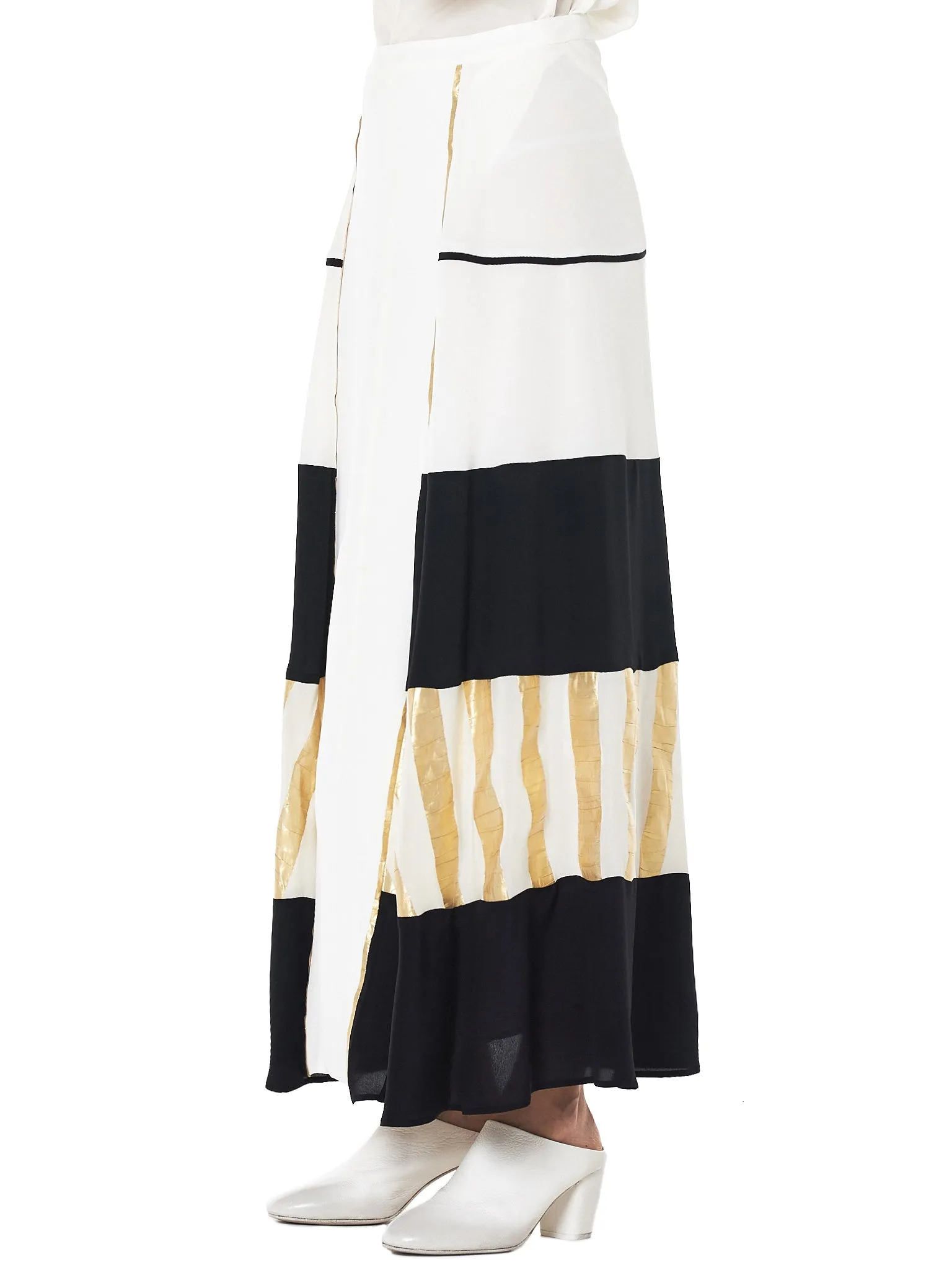 'Ionia' Paneled Maxi Skirt (CLSK090-IONIA-IVORY)