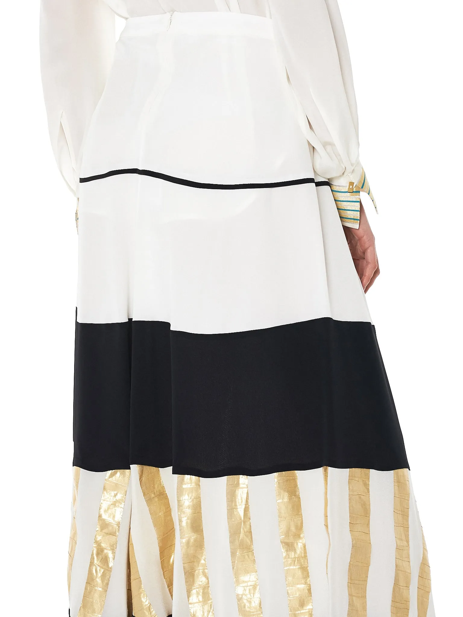 'Ionia' Paneled Maxi Skirt (CLSK090-IONIA-IVORY)