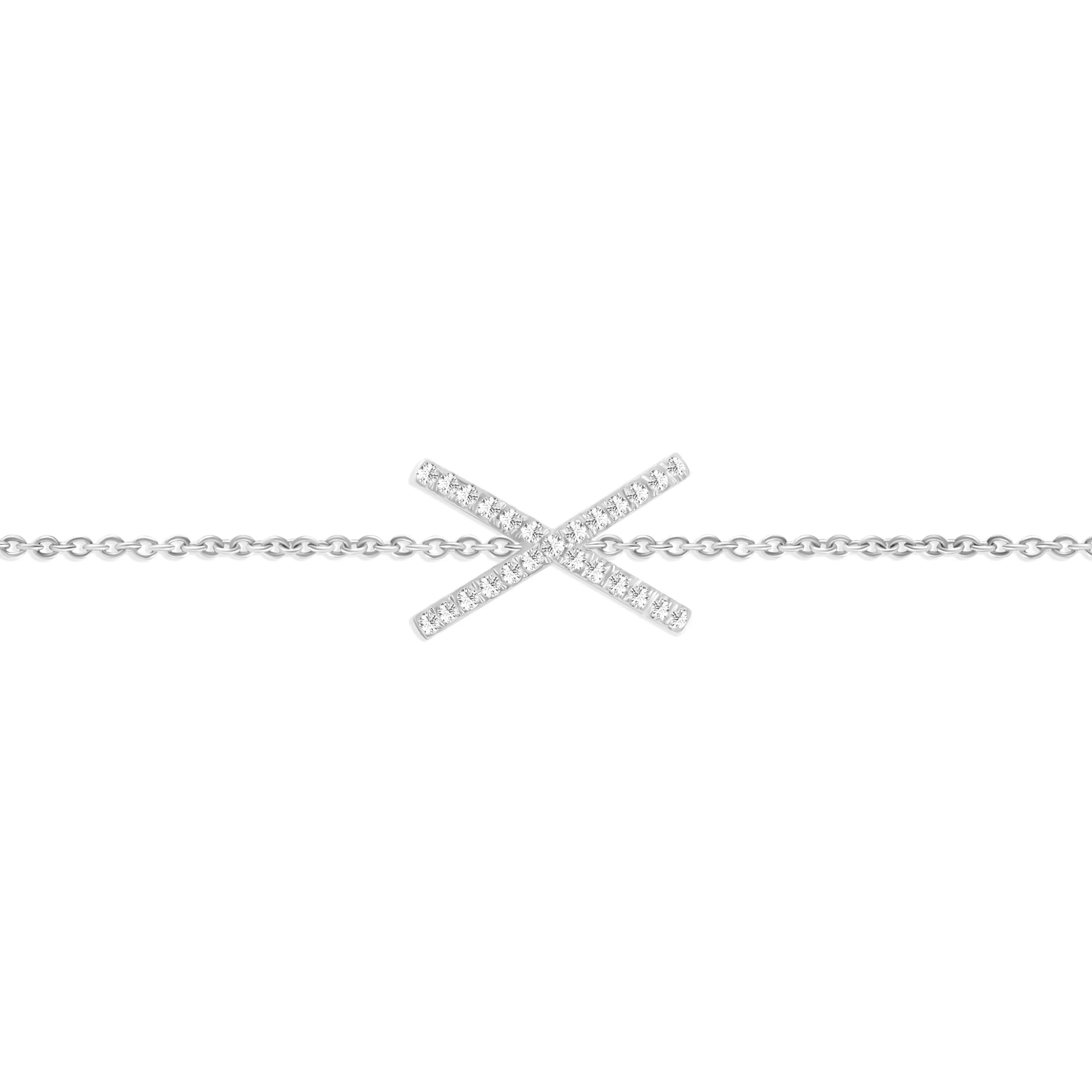 LARGE X-SHAPED CROSS DIAMOND BRACELET