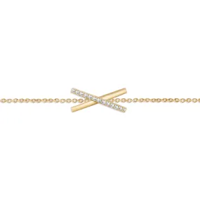 MODERN X-SHAPED CROSS DIAMOND BRACELET