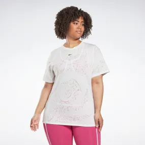 Reebok Apparel Women Burnout T-Shirt (Plus Size) White