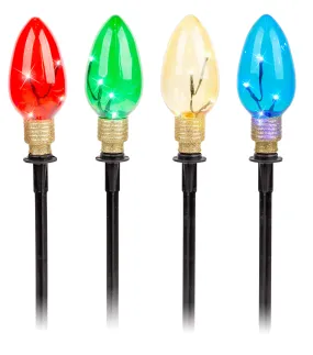 Solar Lightbulb Path Lights (4pc)