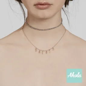 SP026 My Choker Sterling Silver Gothic words Necklace 哥德字母短頸鏈