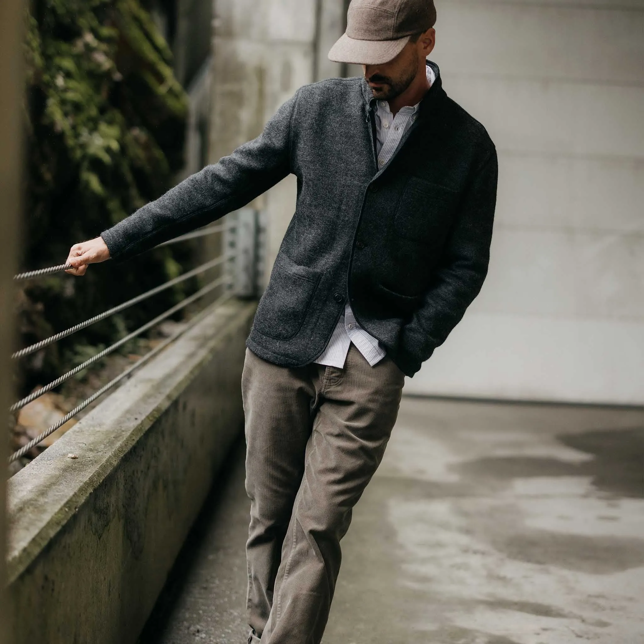 The Evans Blazer in Charcoal Birdseye Wool