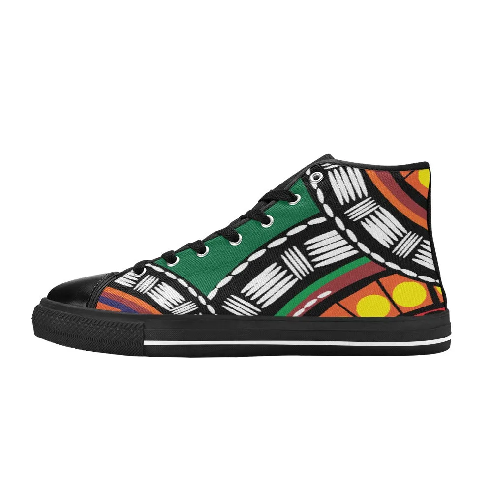 Tribal Women's Classic High Top Canvas Shoes (Model 017)