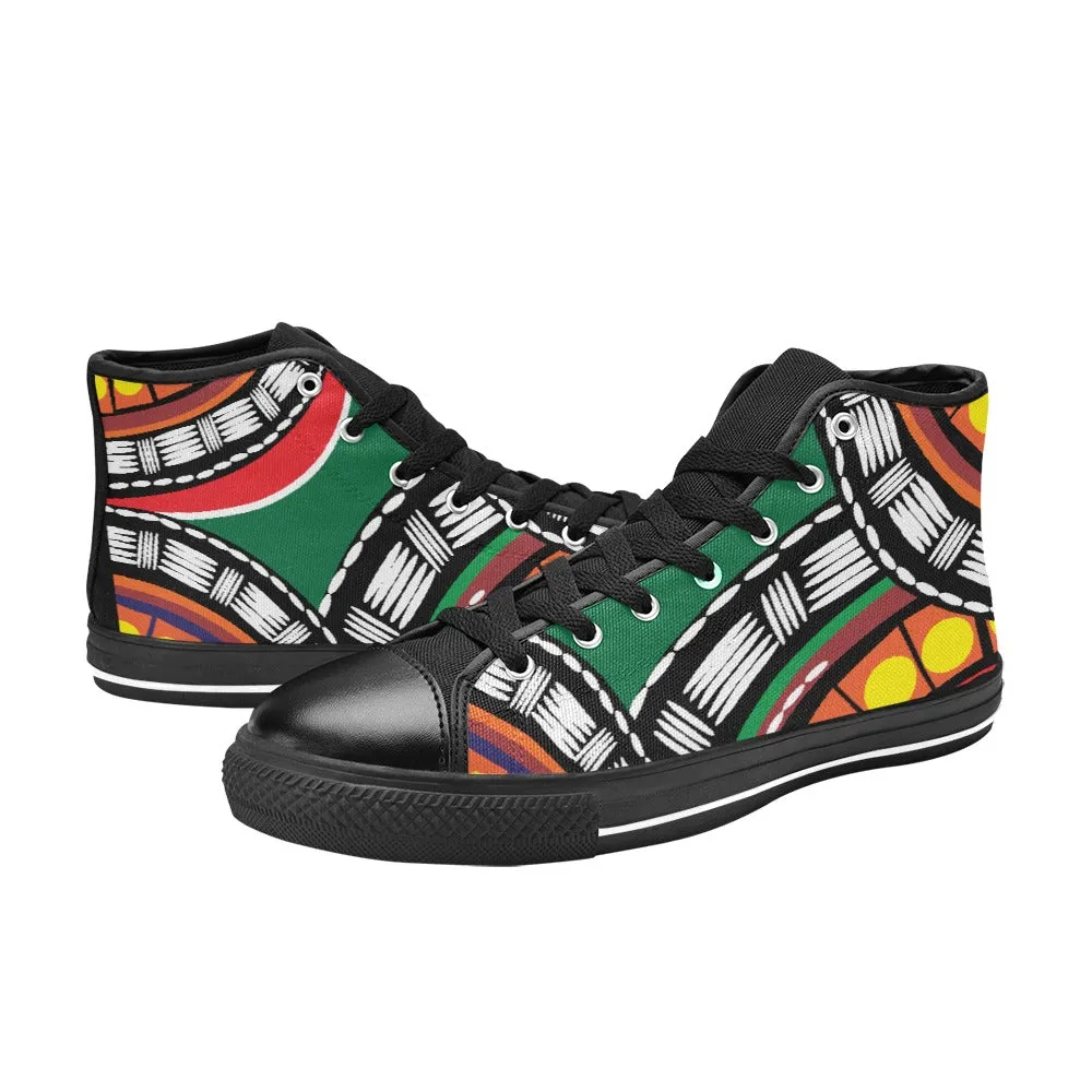 Tribal Women's Classic High Top Canvas Shoes (Model 017)